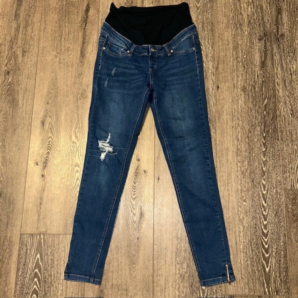 Planet Motherhood Maternity Jeans Women Medium Blue Denim Stretch Distressed